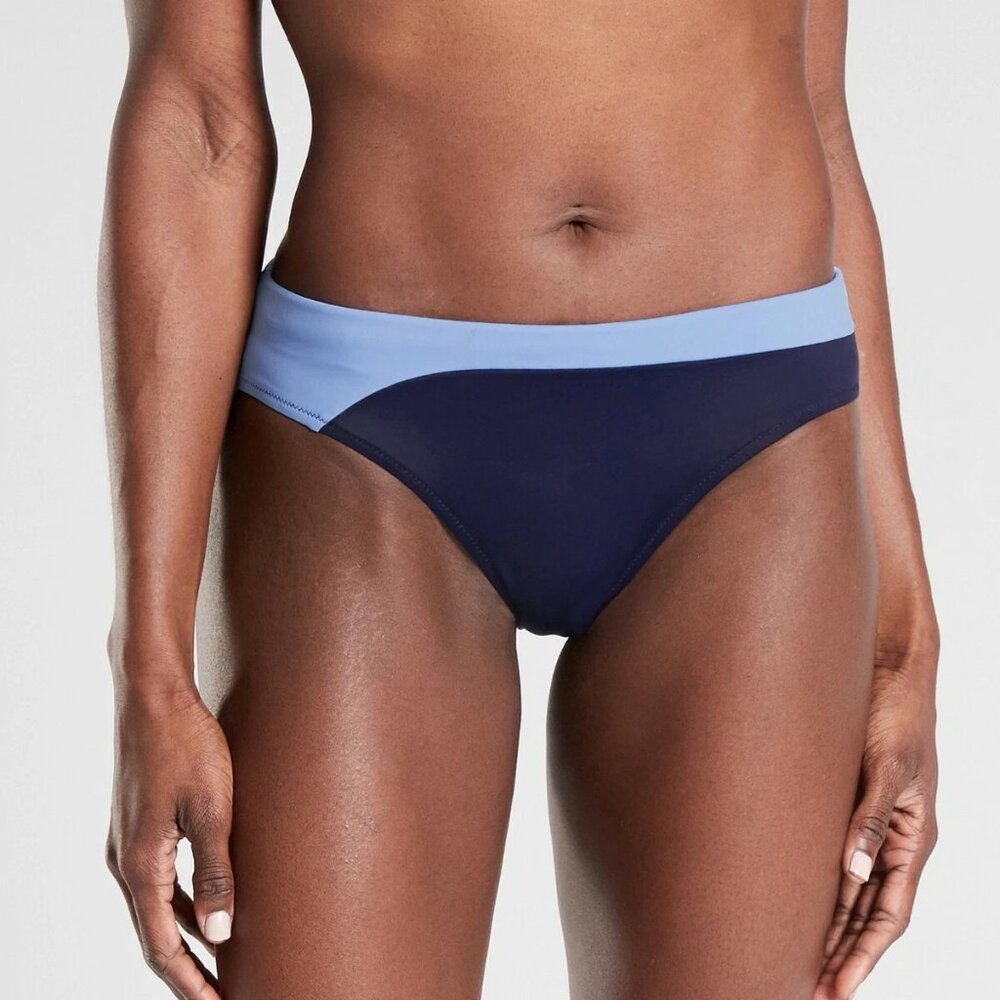 NWT Athleta L Dress Blue Freestyle MediumCoverage Bikini Tankini Swim Bottom